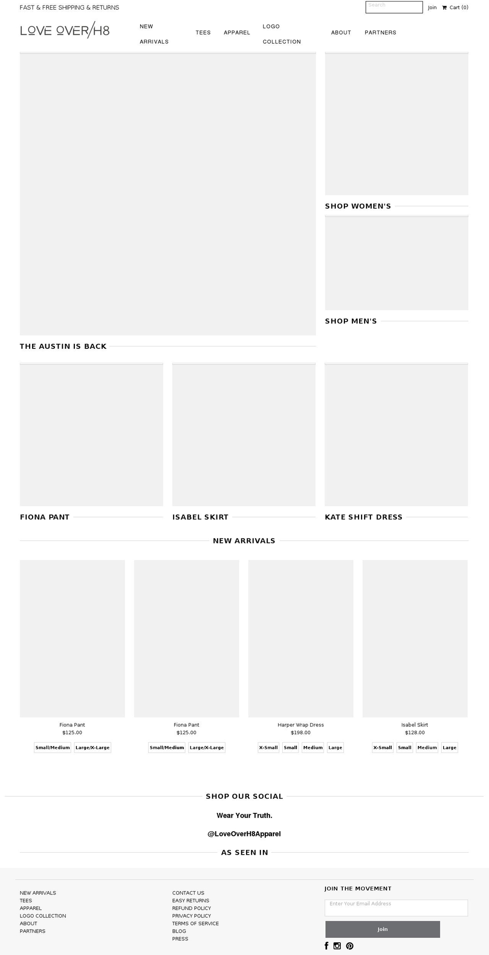 loveoverh8.com shopify website screenshot