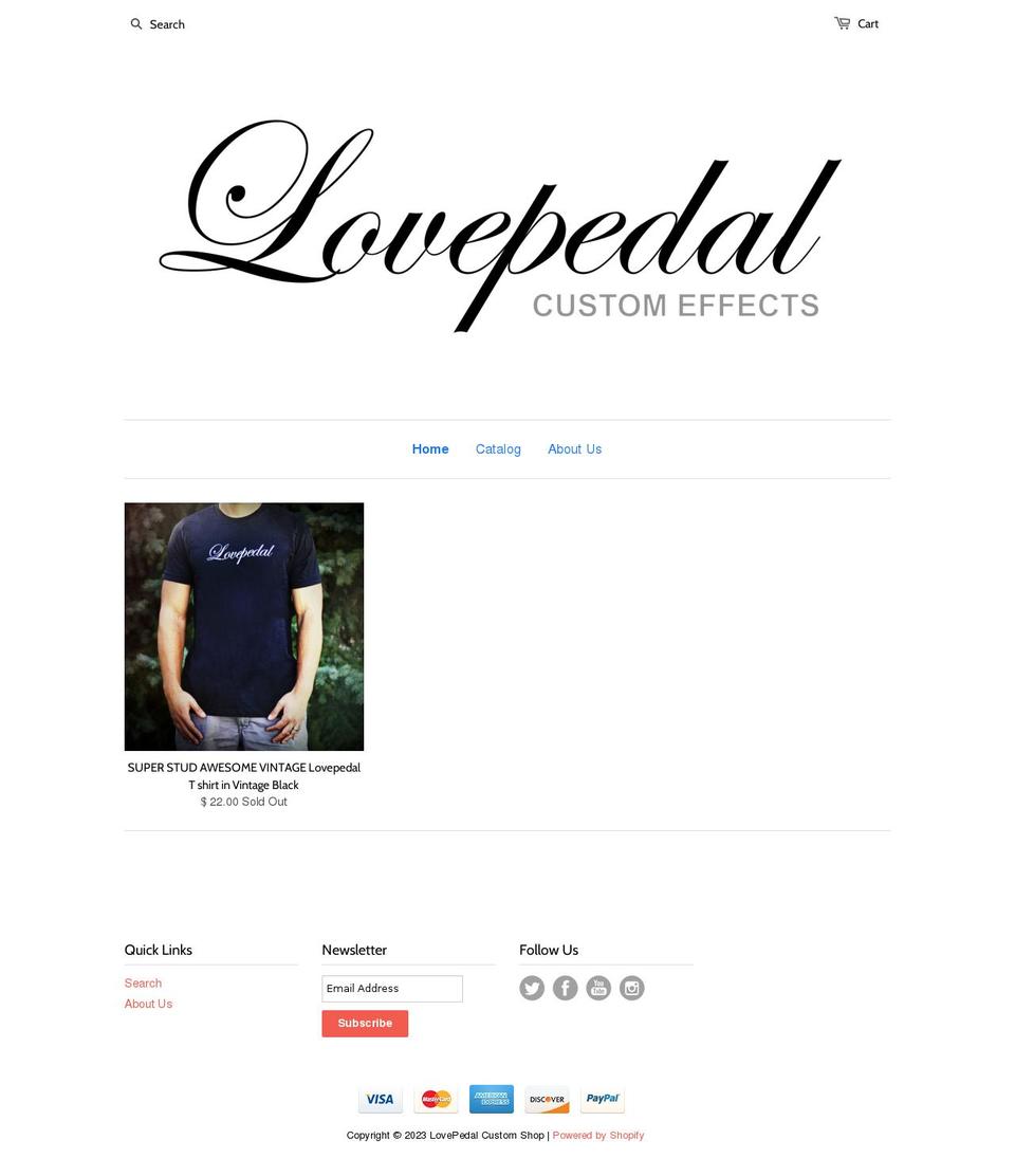 lovepedalcustomeffects.myshopify.com shopify website screenshot