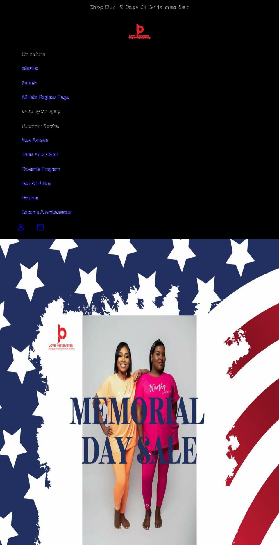 loveperseveresapp.com — Shopify storefront screenshot