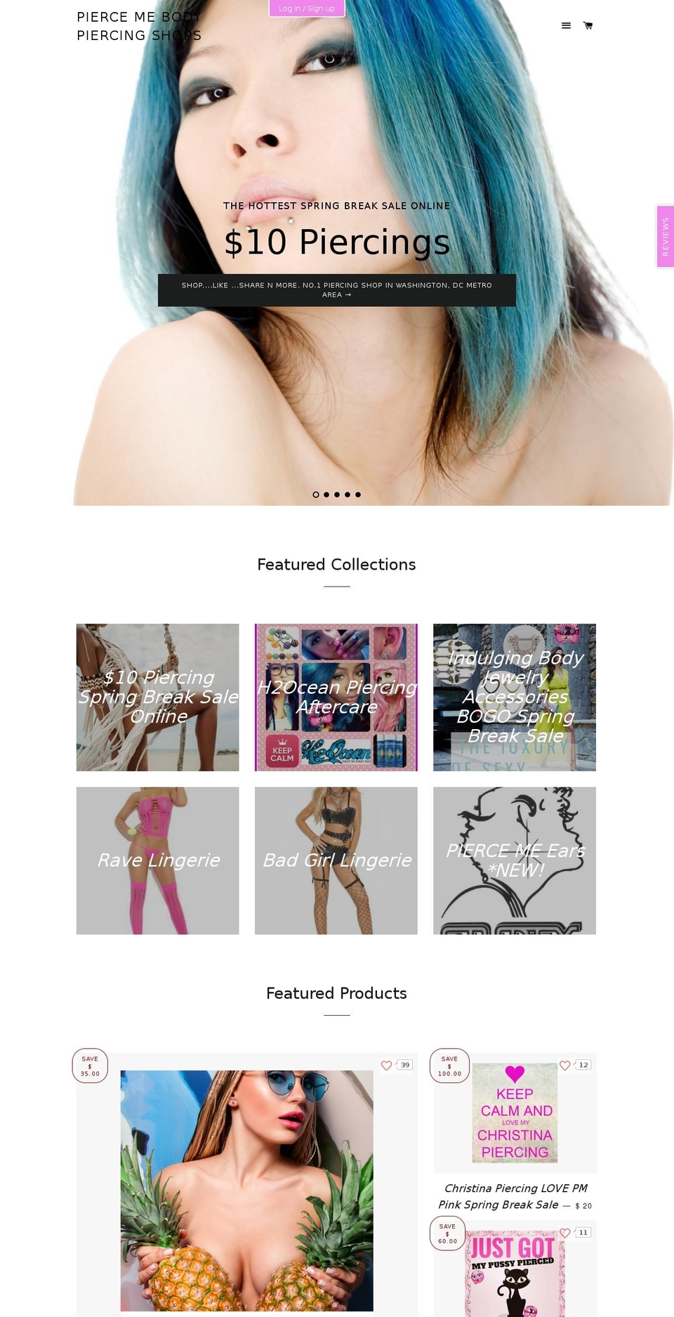 lovepierceme.com shopify website screenshot