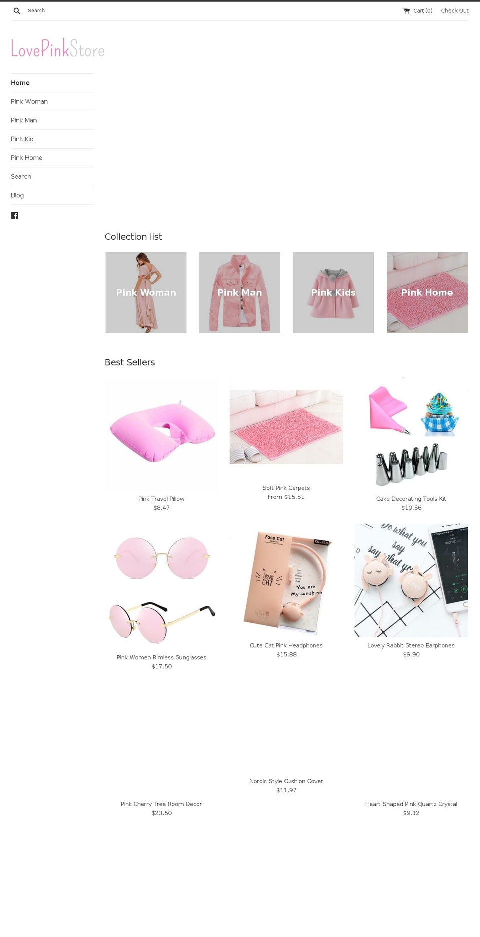 lovepinkstore.com — Shopify storefront screenshot