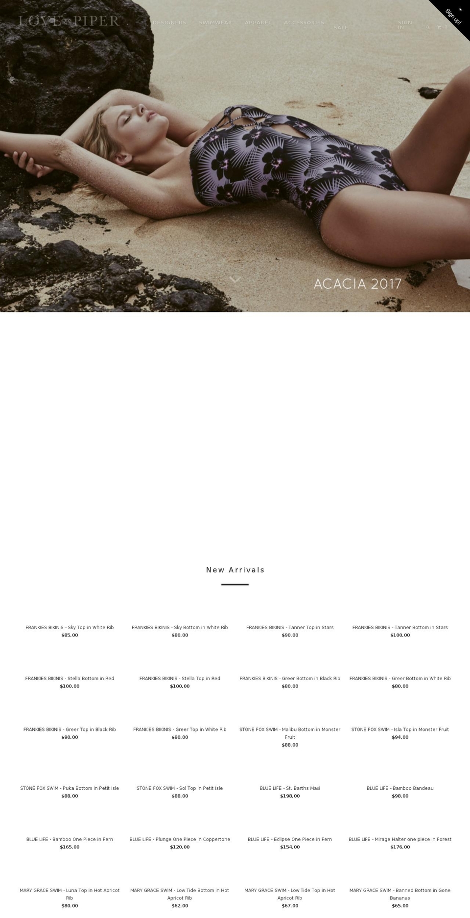 lovepiper.com shopify website screenshot