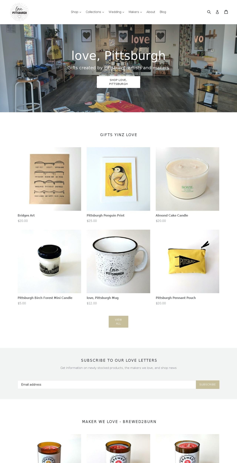 lovepittsburghshop.com shopify website screenshot