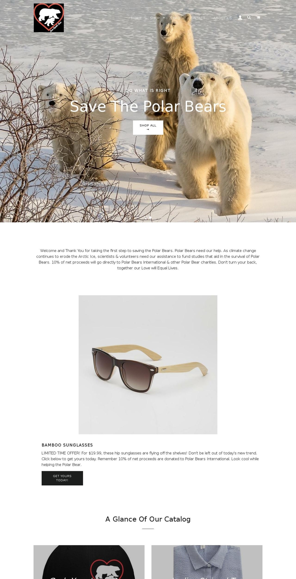 lovepolarbears.com shopify website screenshot