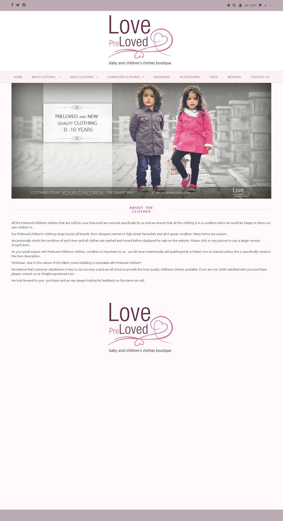 loved2 Shopify theme site example lovepreloved.co