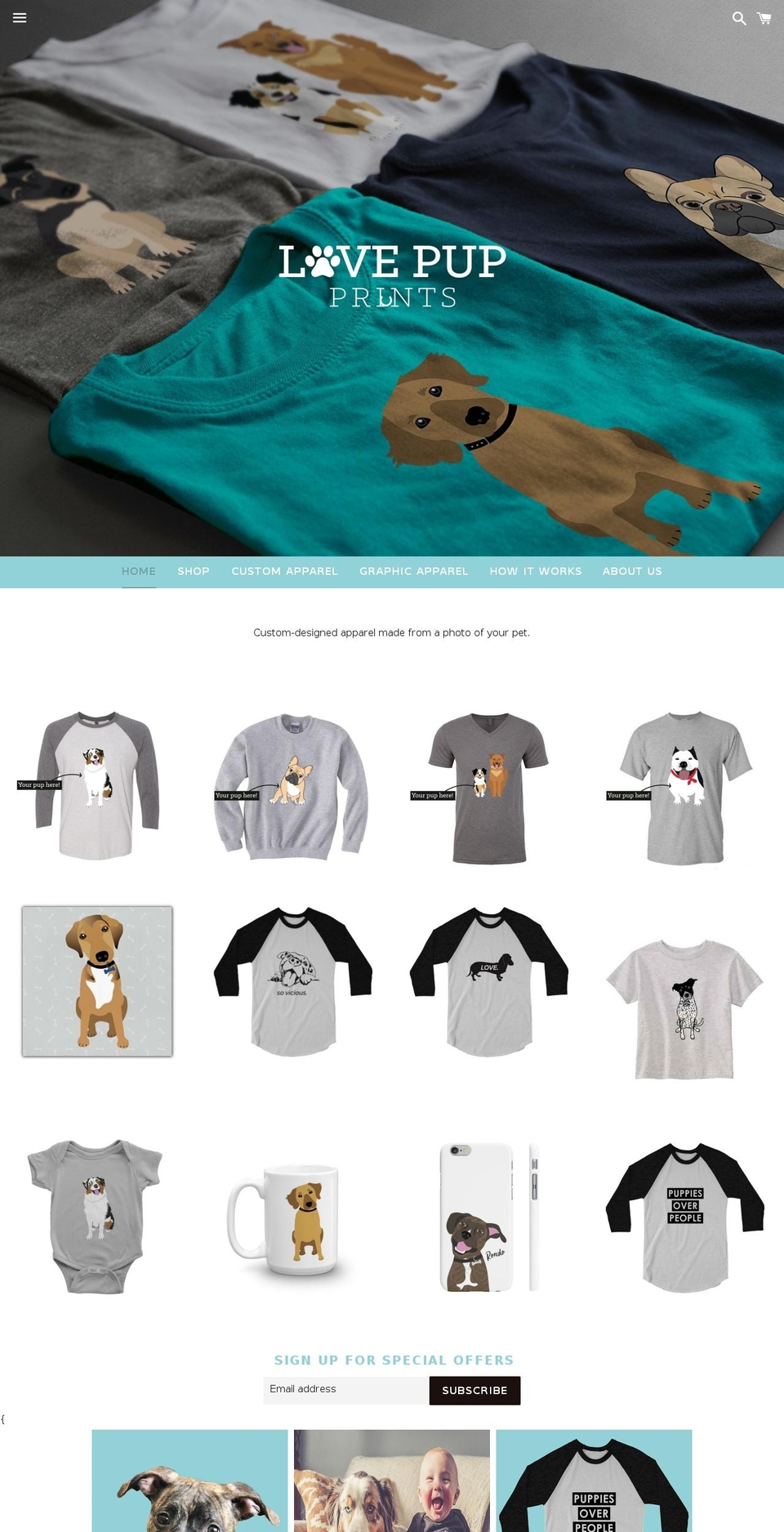 lovepupprints.com — Shopify storefront screenshot