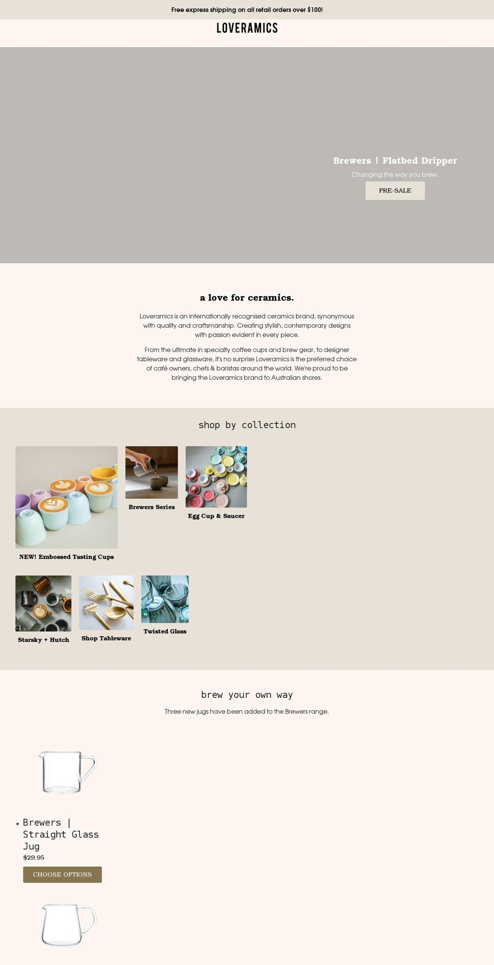 loveramics.com.au shopify website screenshot