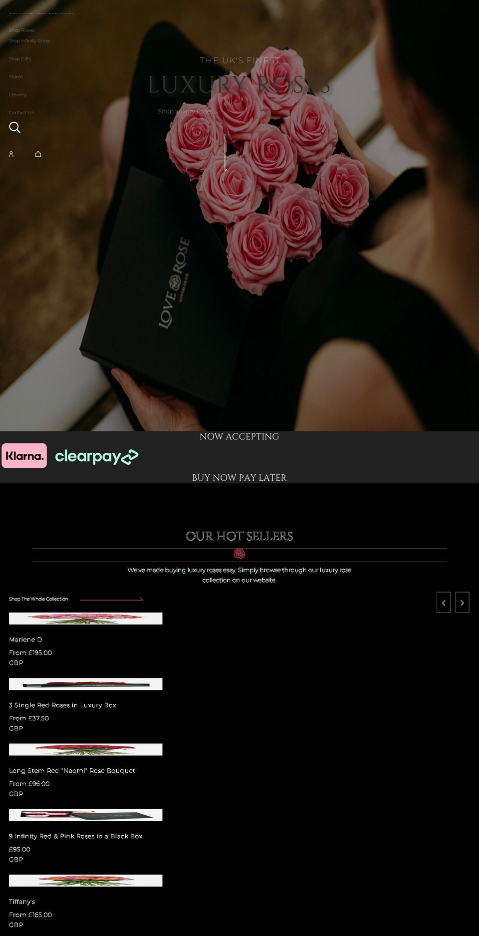 loverose.uk shopify website screenshot