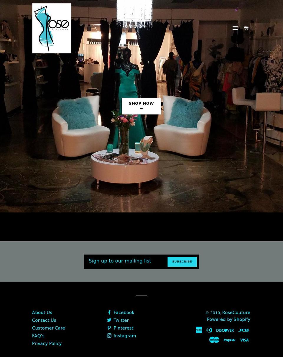 loverosecouture.com shopify website screenshot