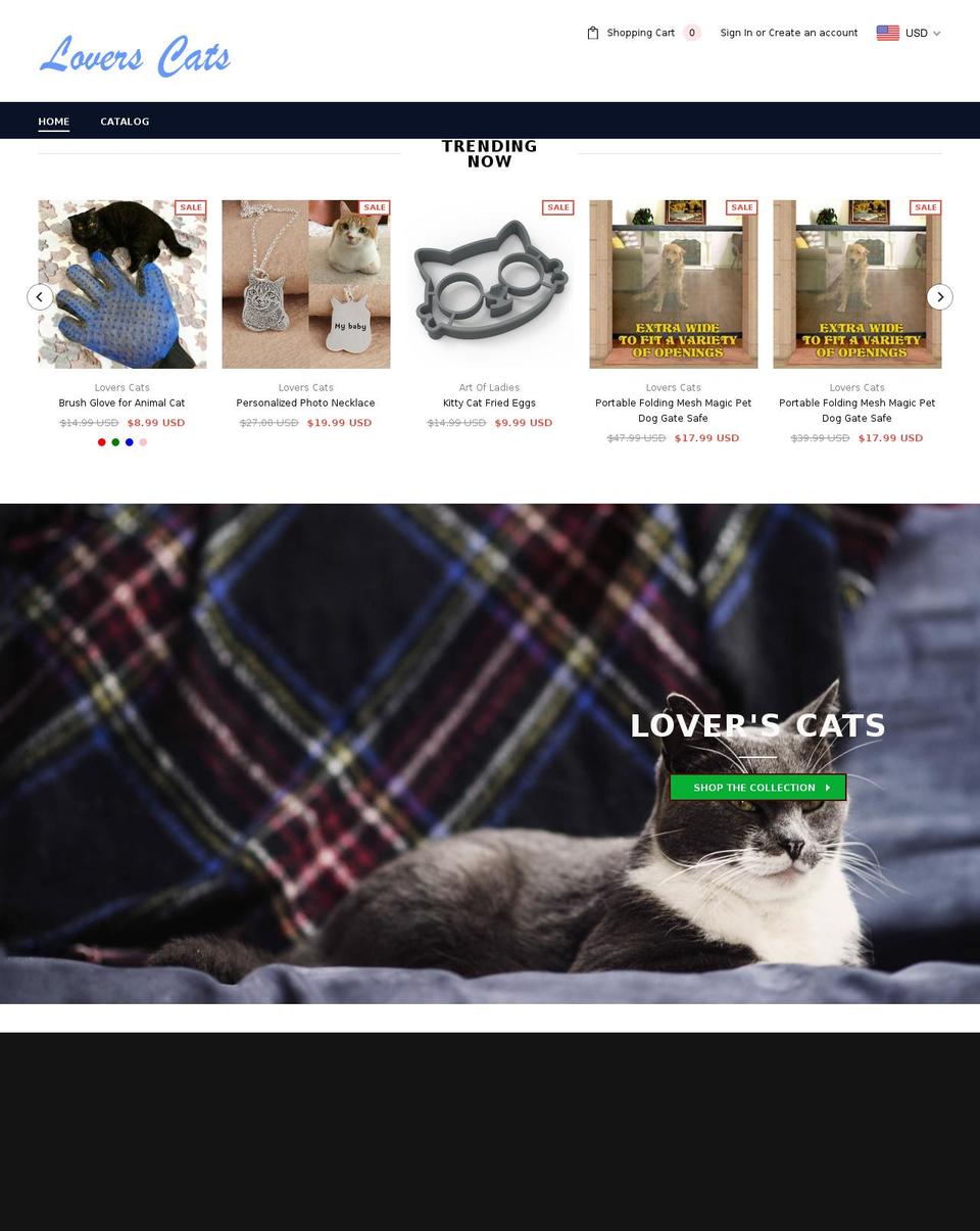 loverscats.com — Shopify storefront screenshot