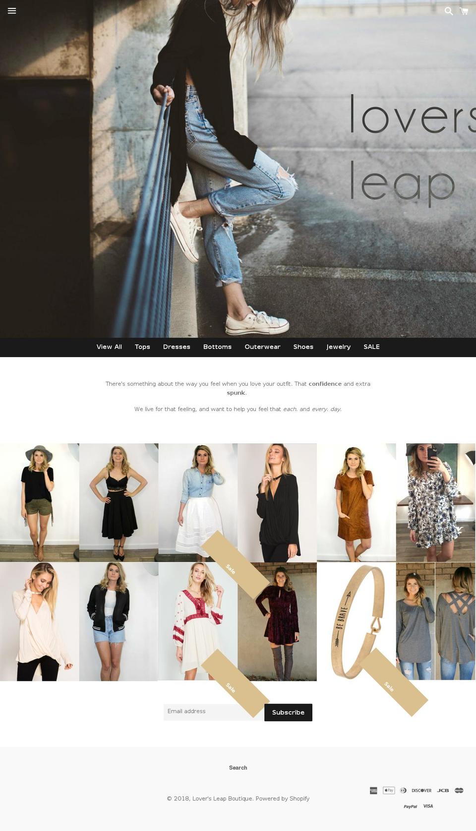 loversleapboutique.com — Shopify storefront screenshot