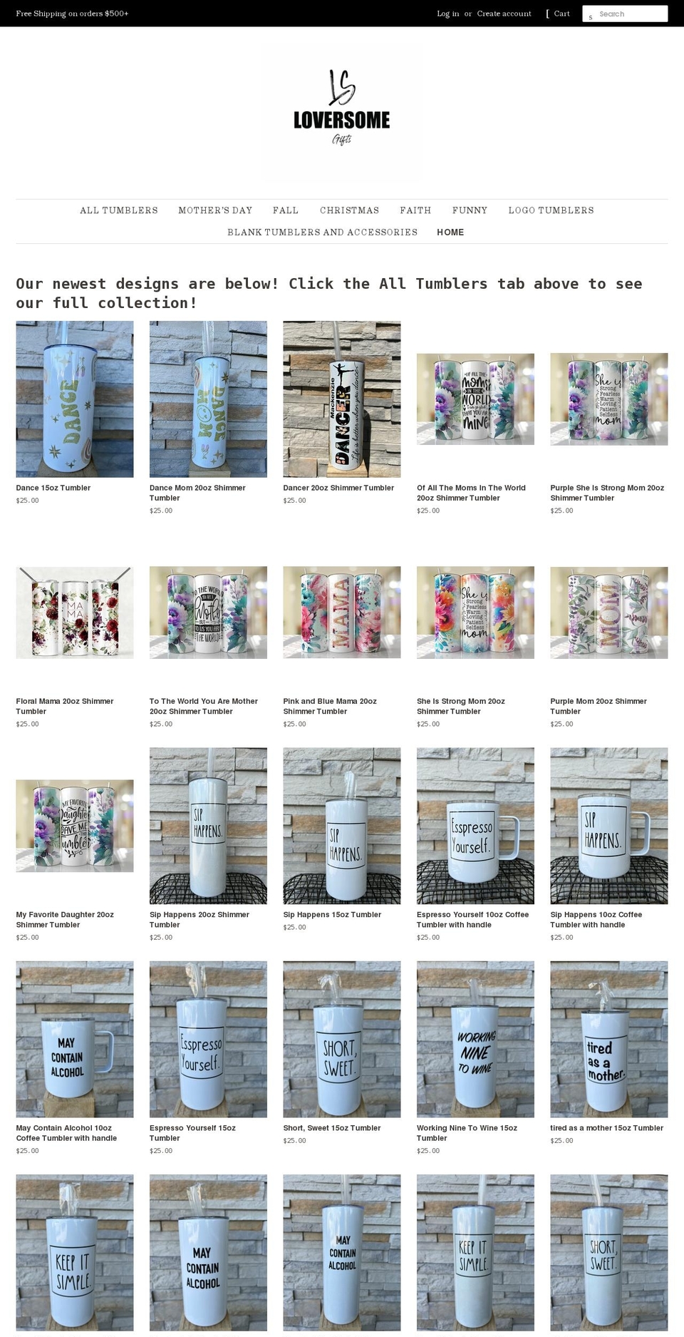 loversome.com shopify website screenshot