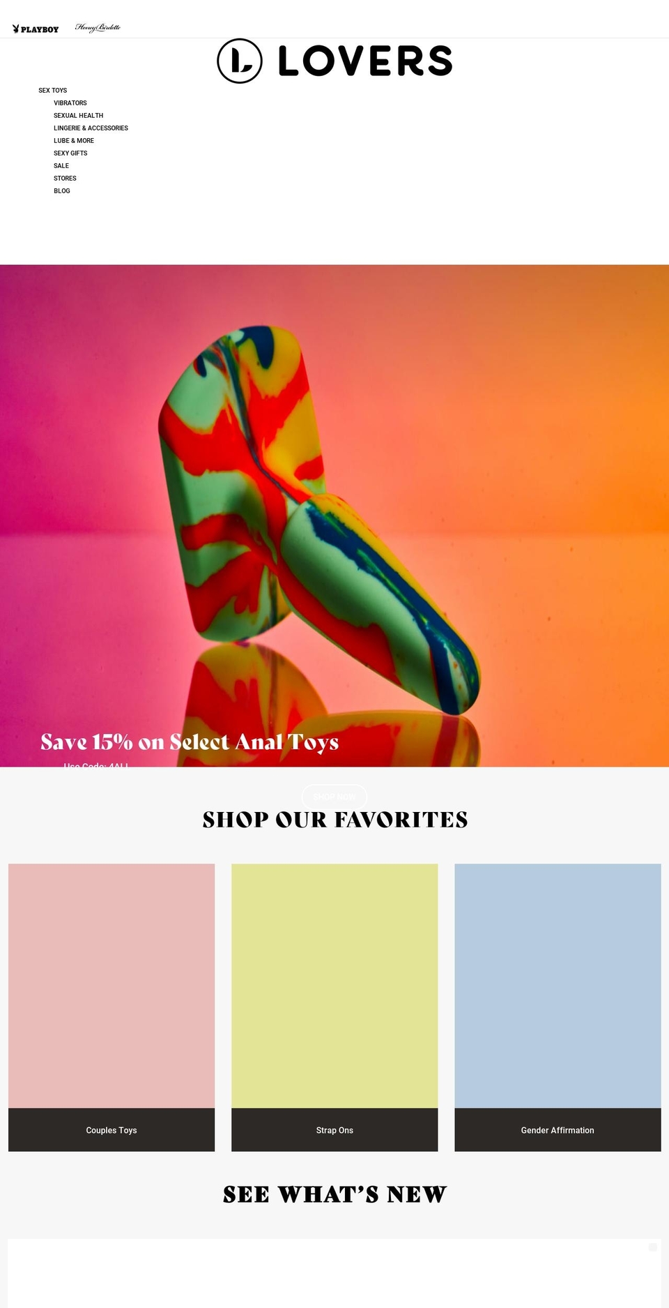 loversstores.com shopify website screenshot