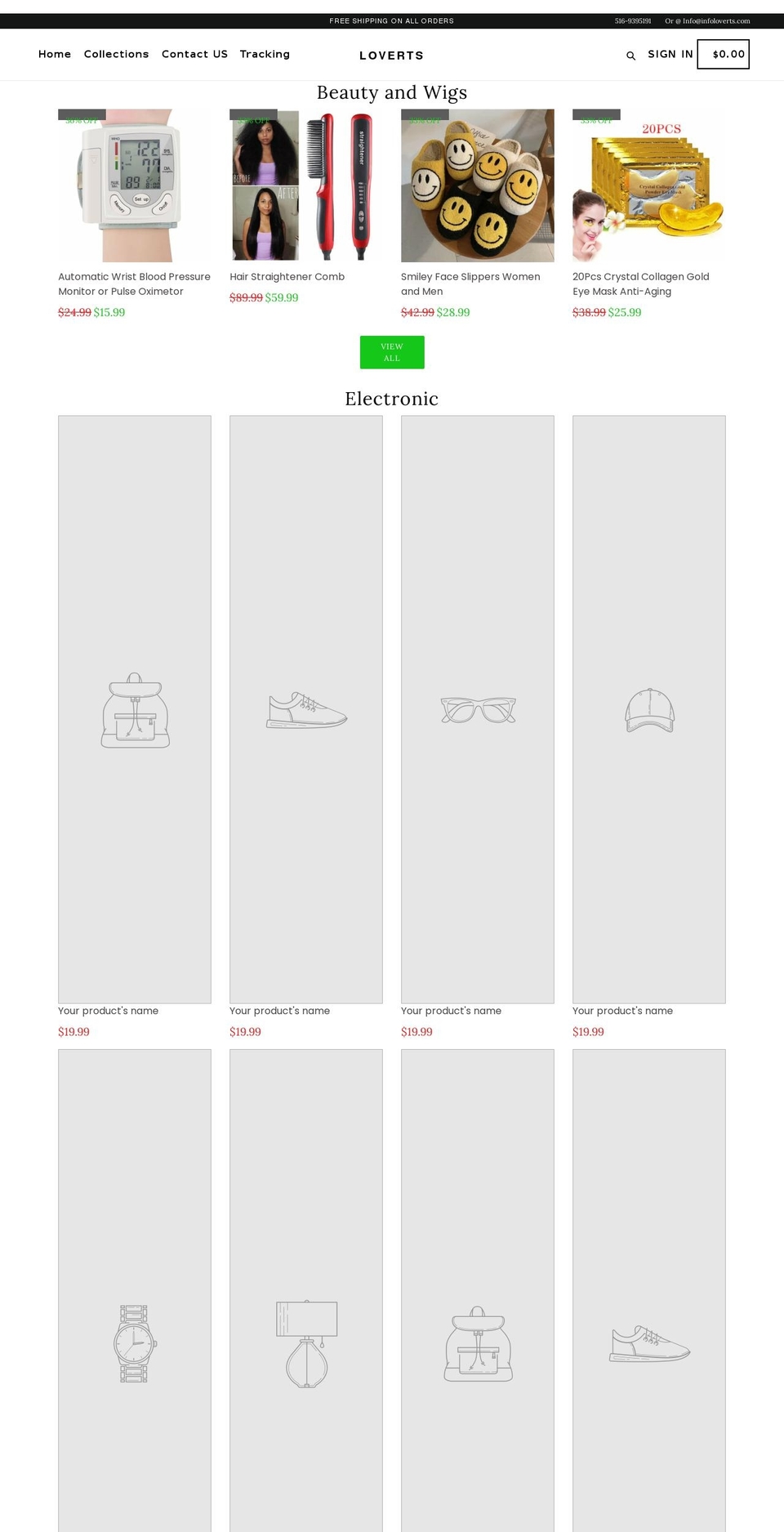 loverts.com shopify website screenshot