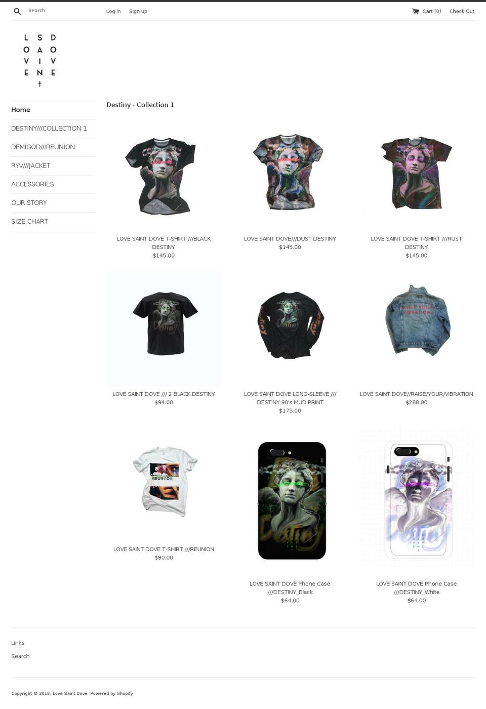 lovesaintdove.com shopify website screenshot