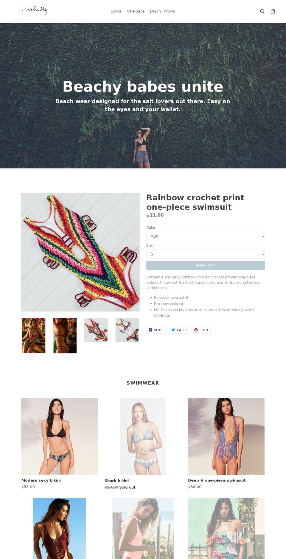 lovesalty.com — Shopify storefront screenshot