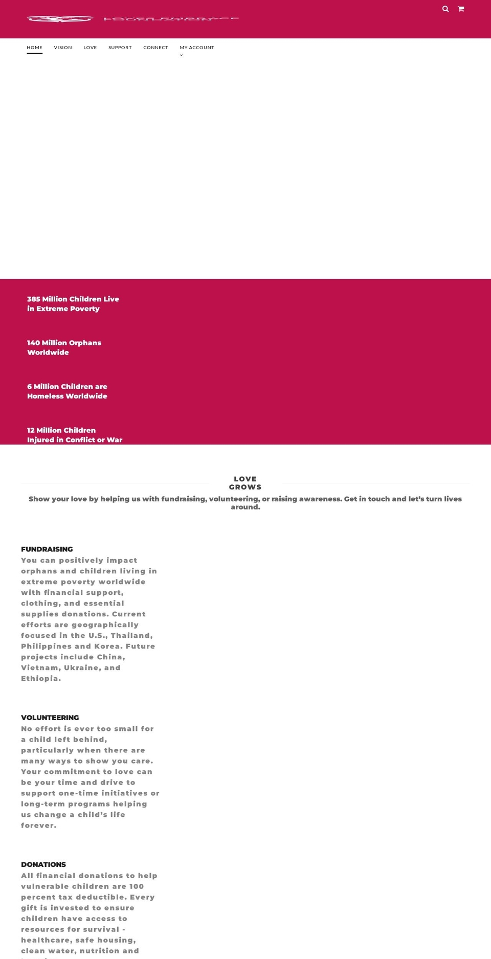 lovesembrace.org shopify website screenshot
