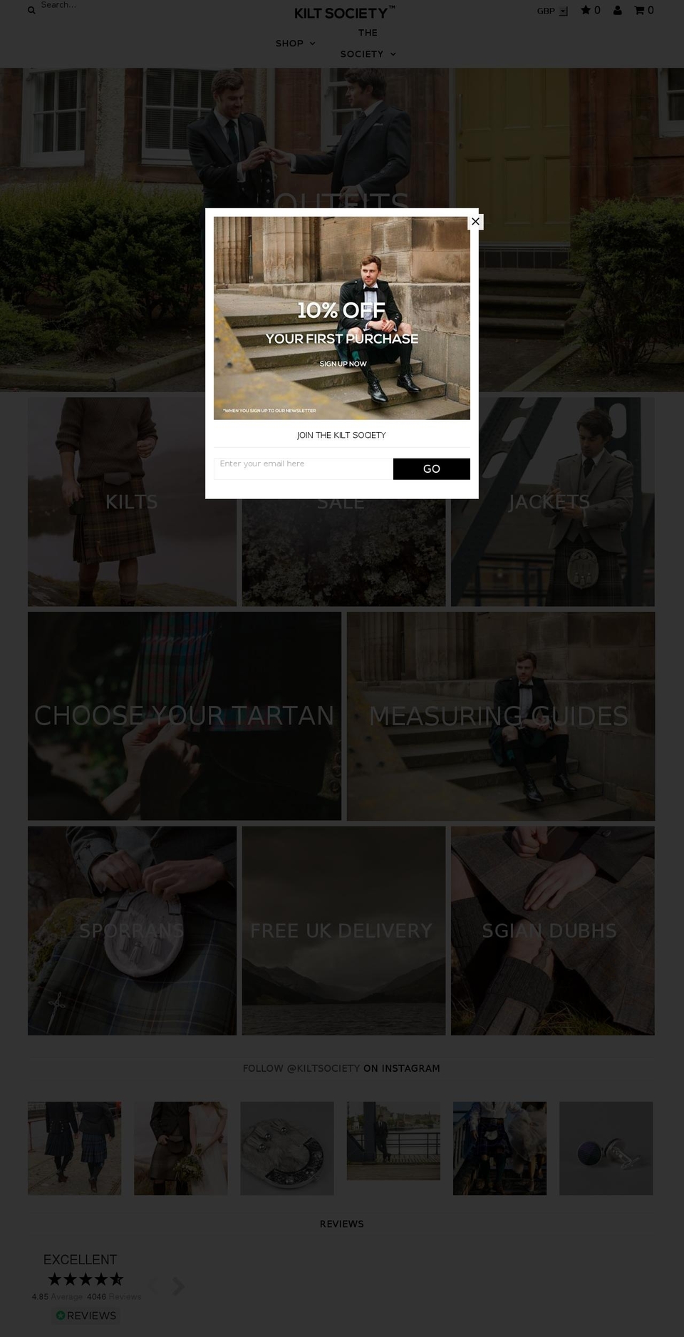 Kilt Society Shopify theme site example loveshaving.com