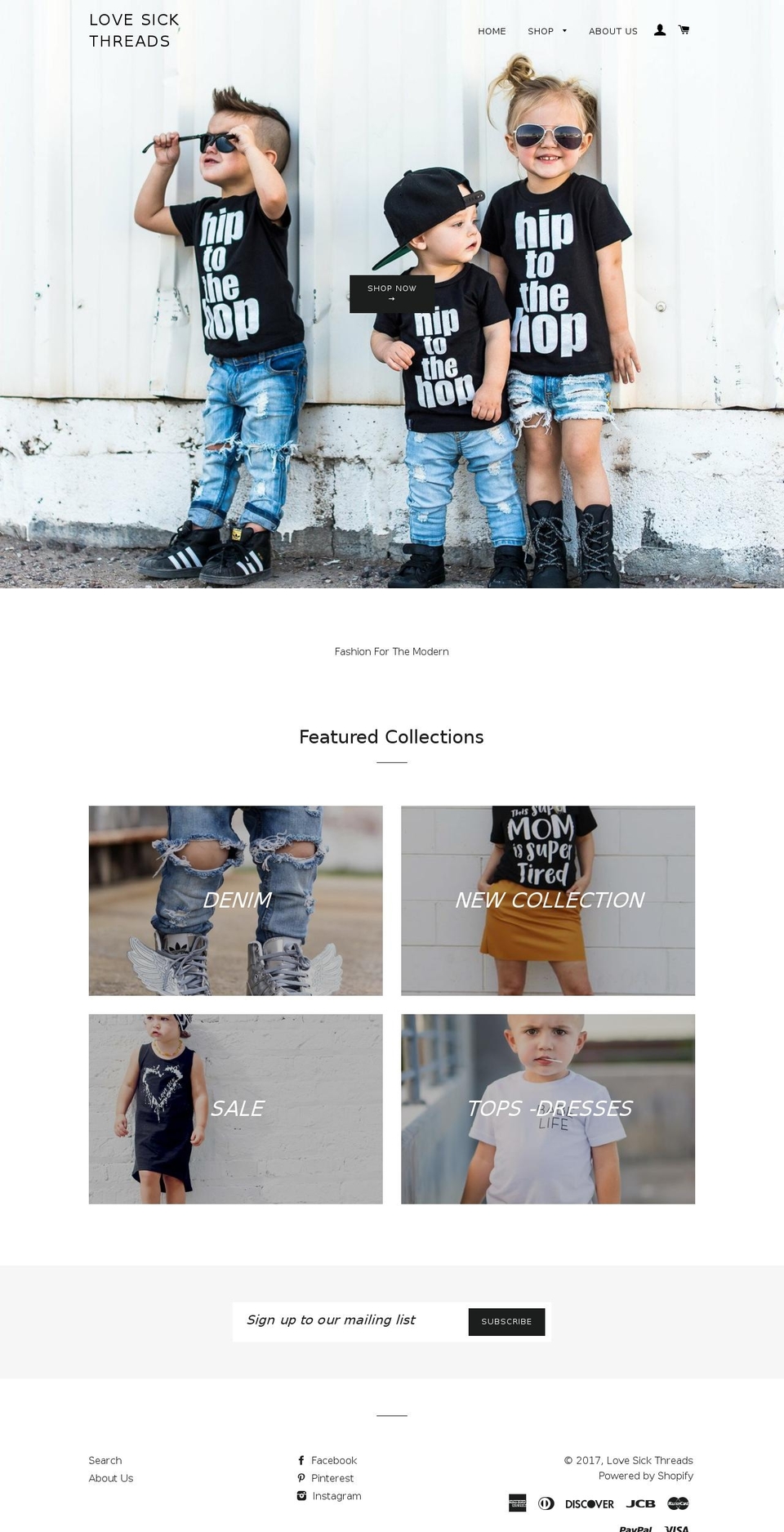 lovesickthreads.com shopify website screenshot