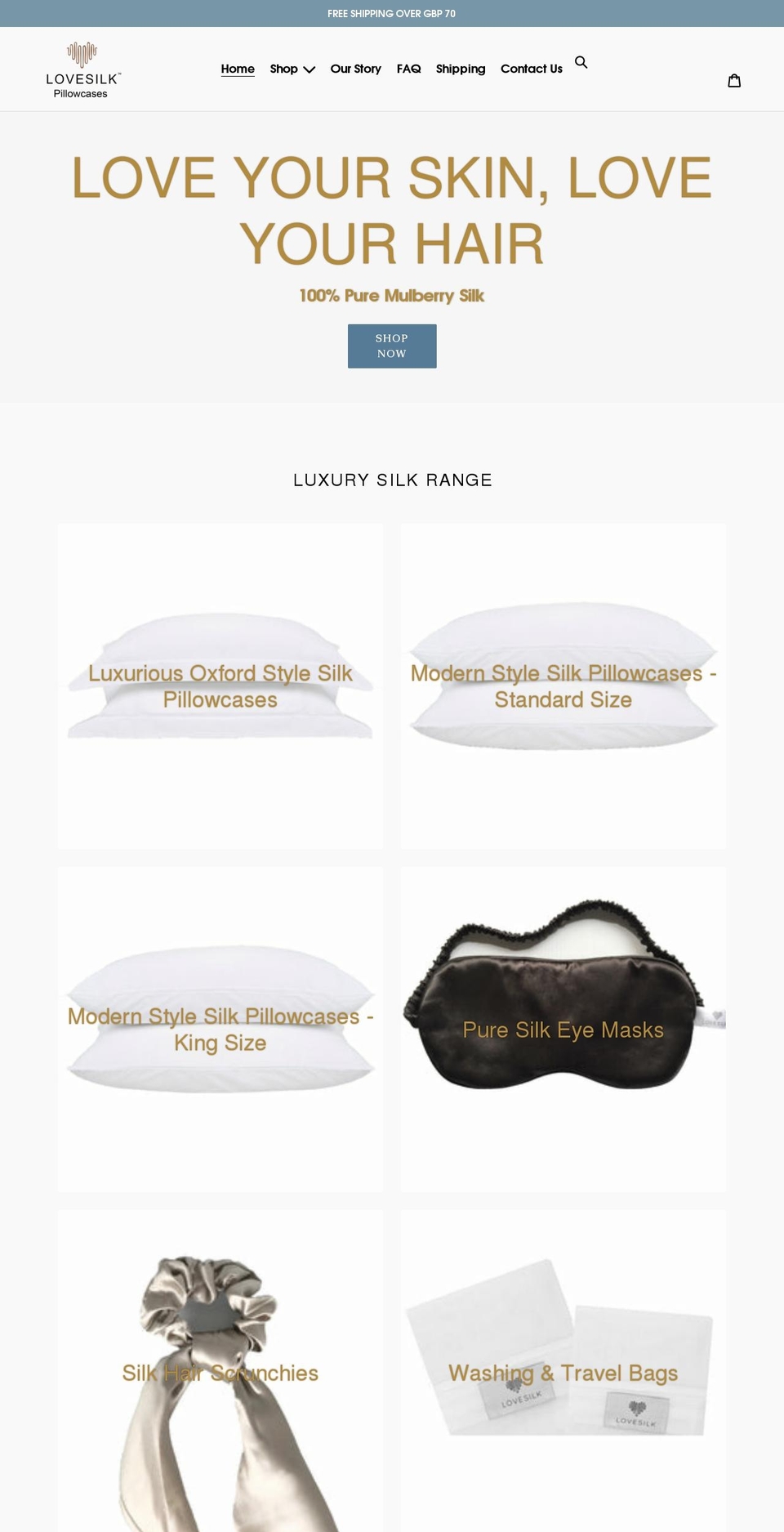lovesilk.uk shopify website screenshot
