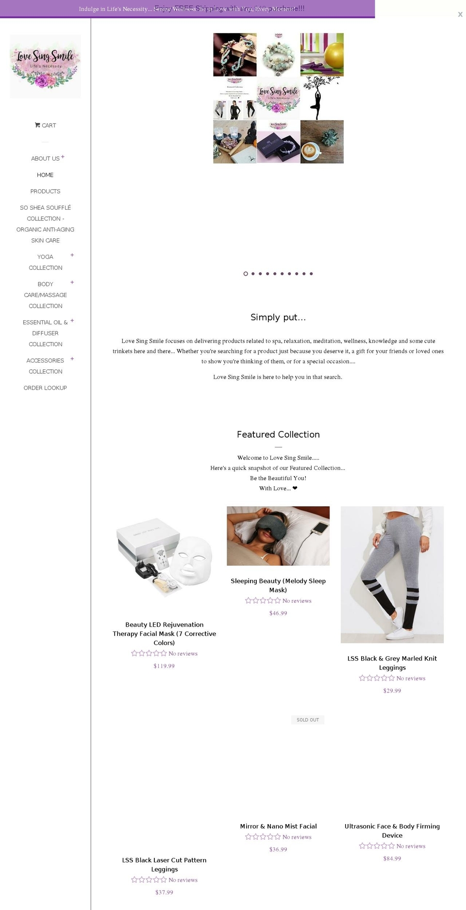 lovesingsmile.com — Shopify storefront screenshot