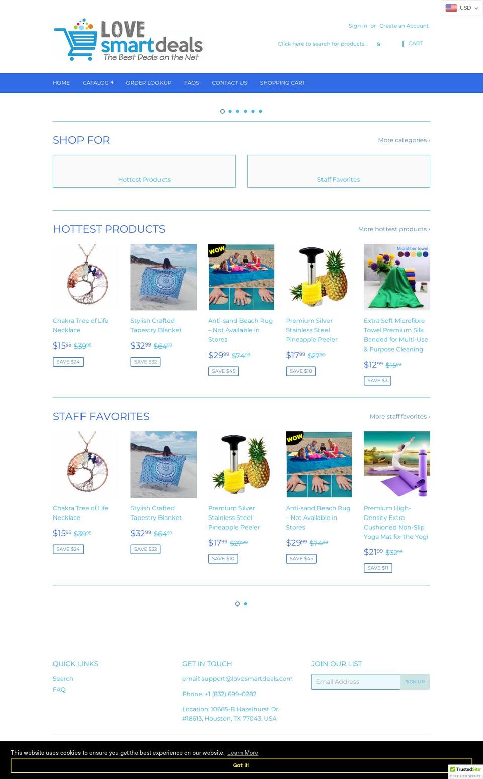 lovesmartdeals.com — Shopify storefront screenshot