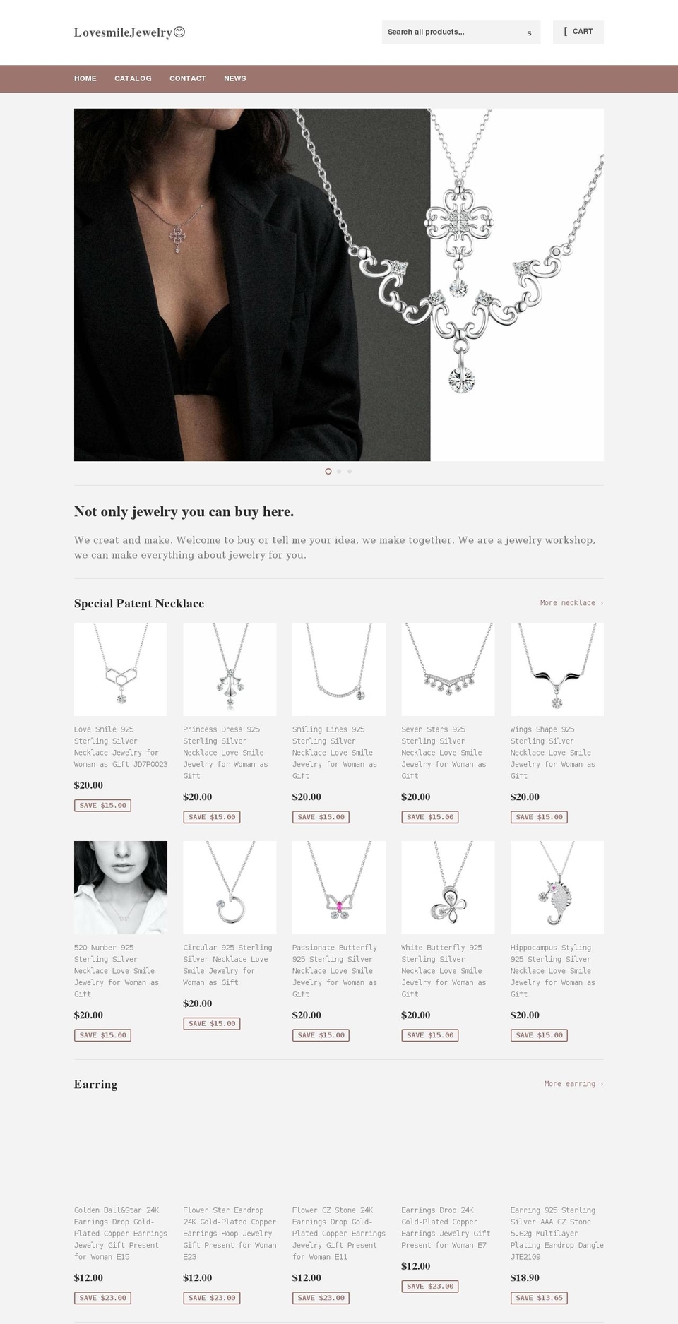 lovesmilejewelry.com shopify website screenshot