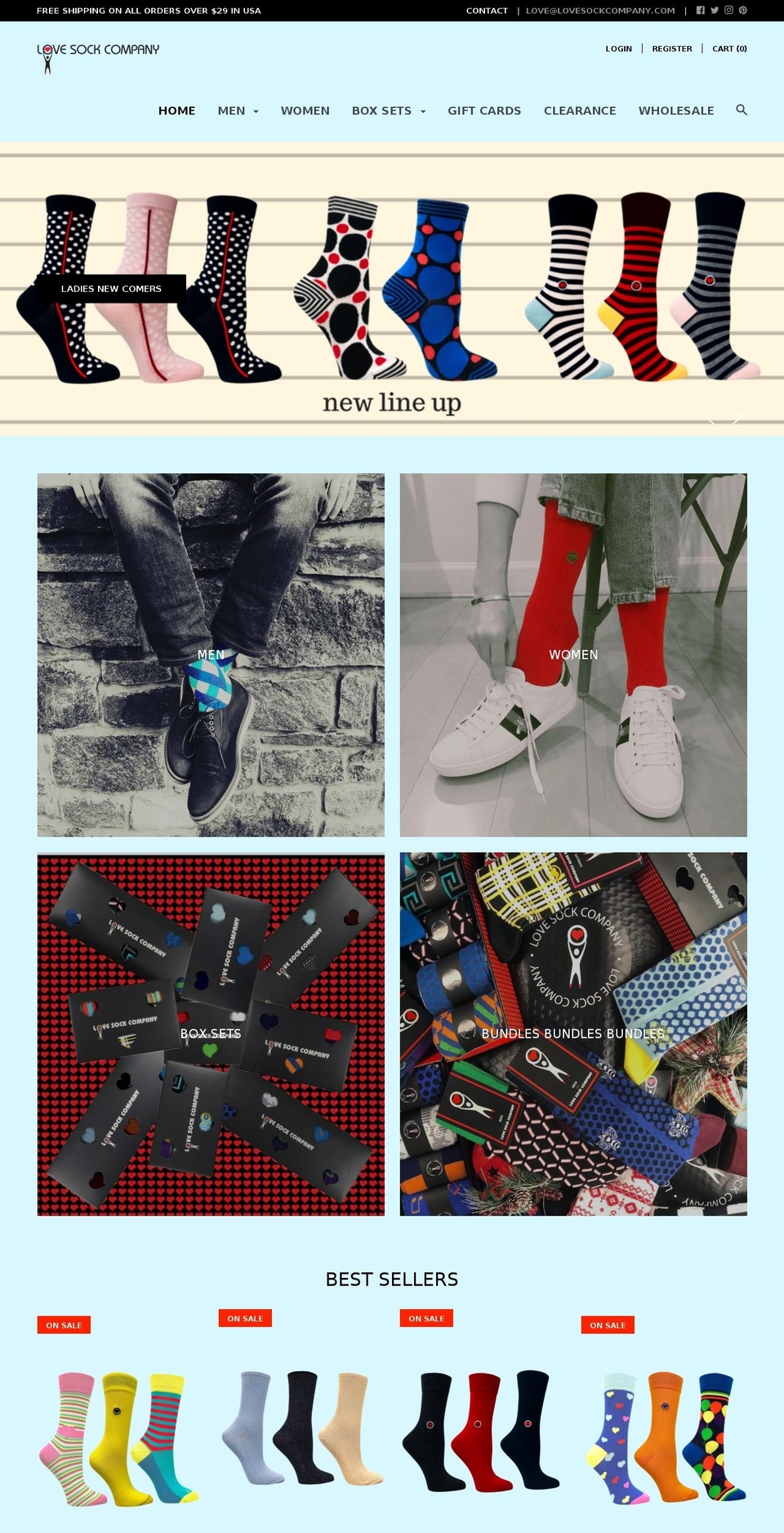 lovesockcompany.com — Shopify storefront screenshot