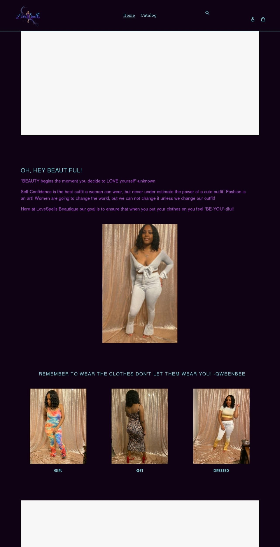 lovespellsbeautique.com shopify website screenshot