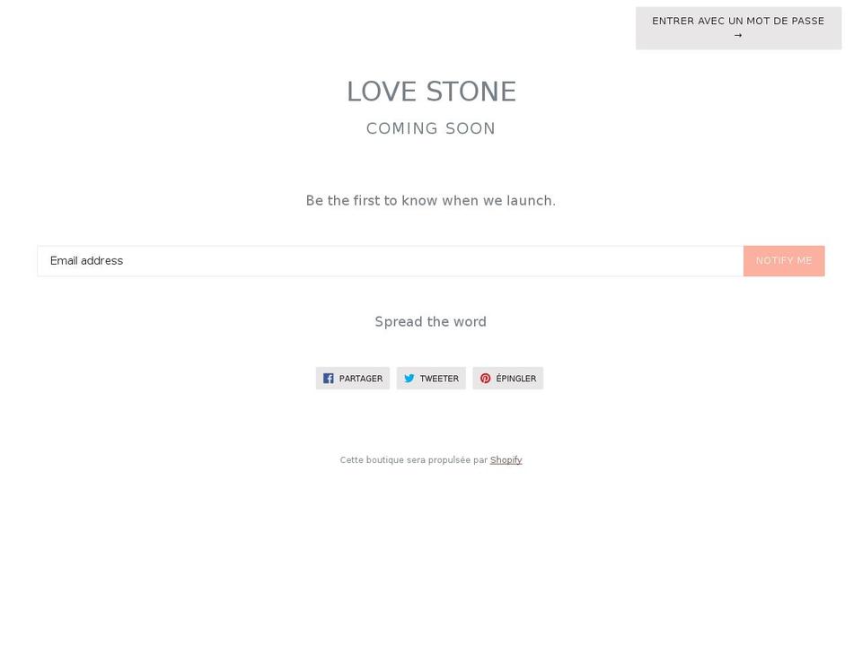 lovestone.fr shopify website screenshot