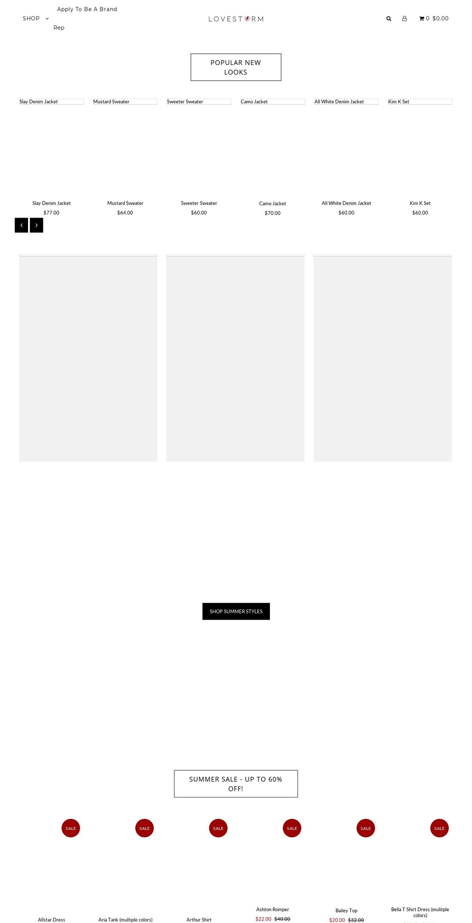 lovestorm.com — Shopify storefront screenshot