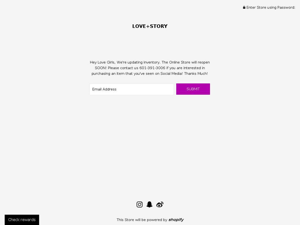lovestory1979.com — Shopify storefront screenshot