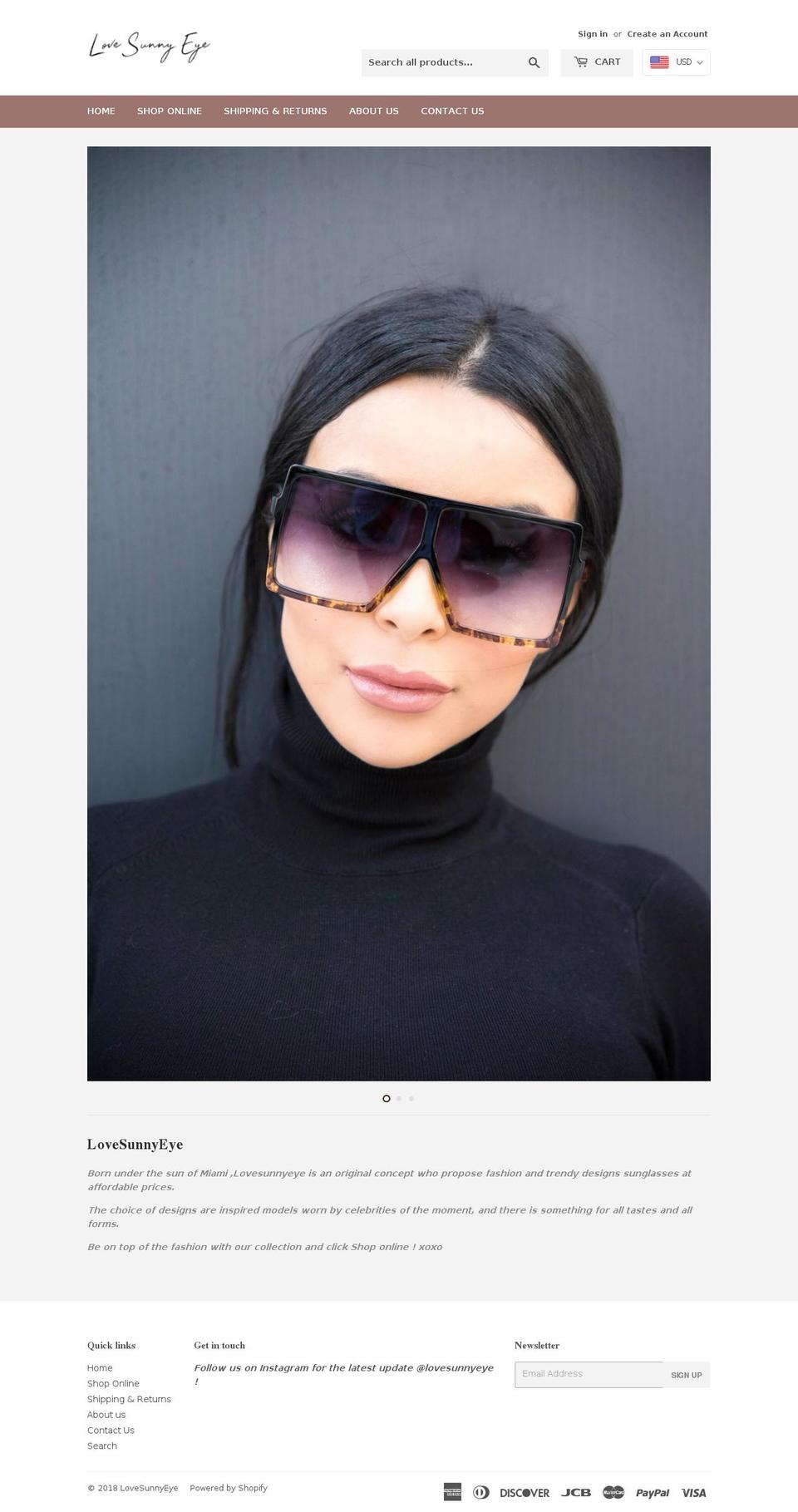 lovesunnyeye.com — Shopify storefront screenshot