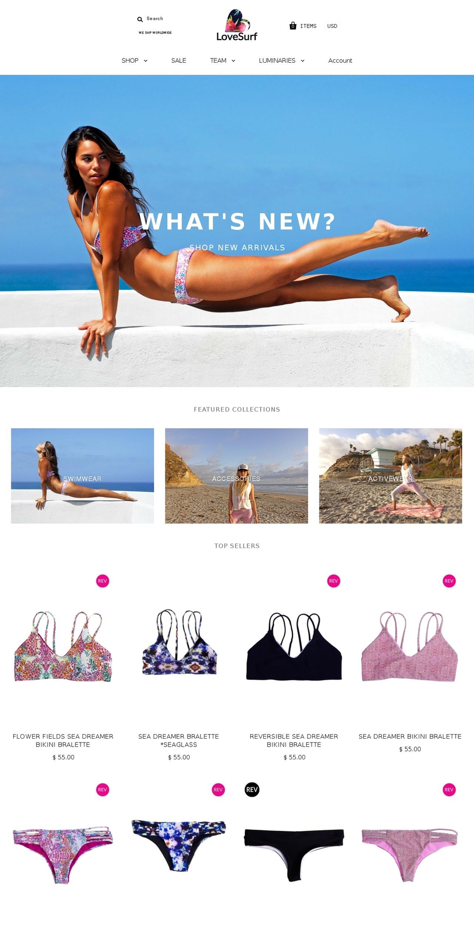 lovesurf.net shopify website screenshot