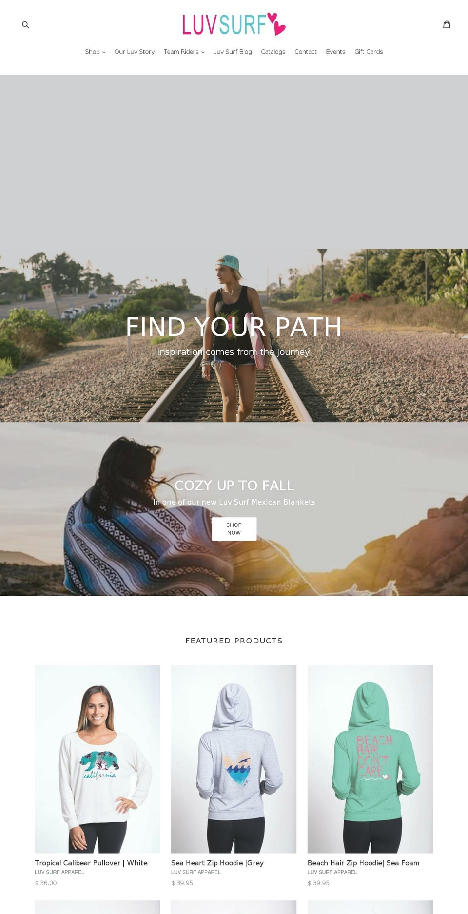 lovesurfrentals.com shopify website screenshot