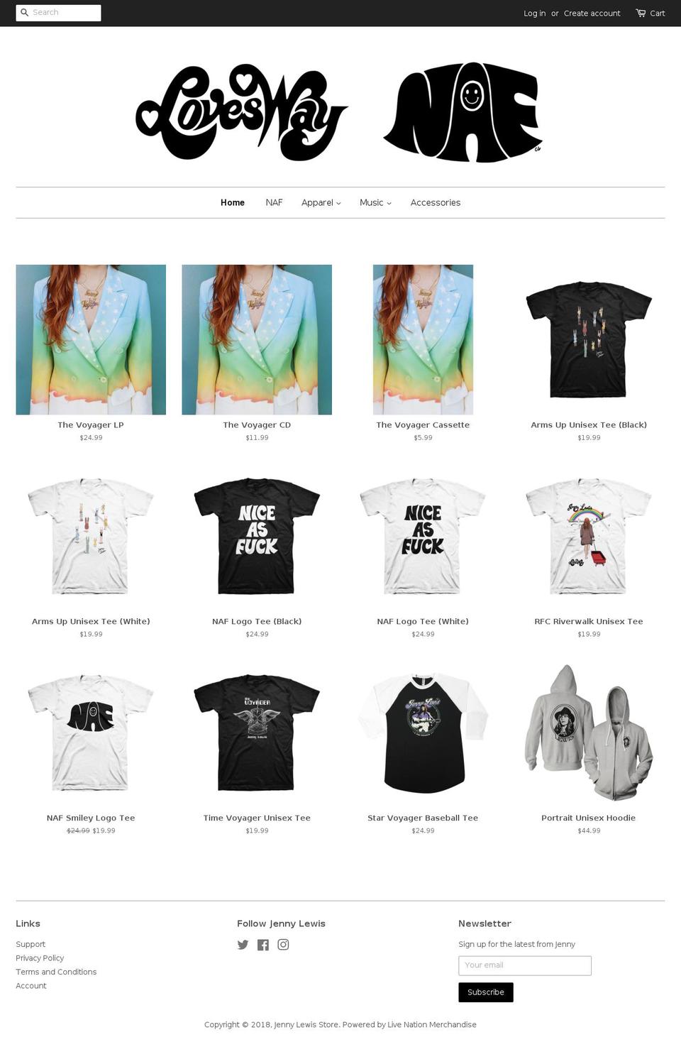 loveswaymusic.com — Shopify storefront screenshot