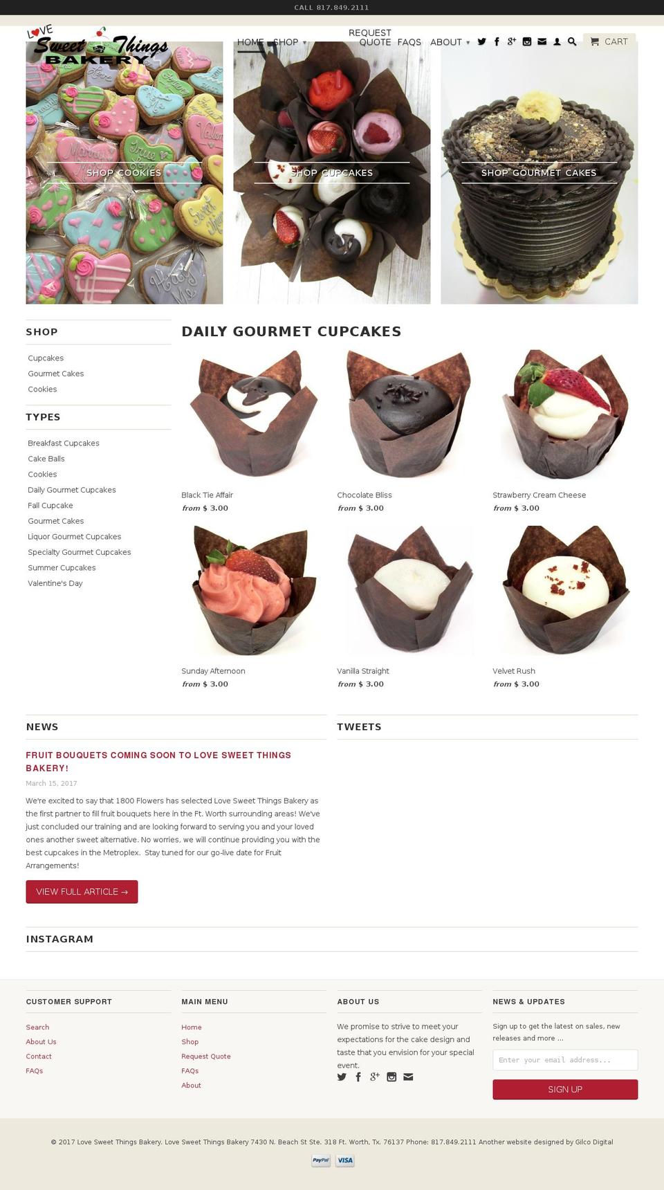 lovesweetthingstx.com shopify website screenshot
