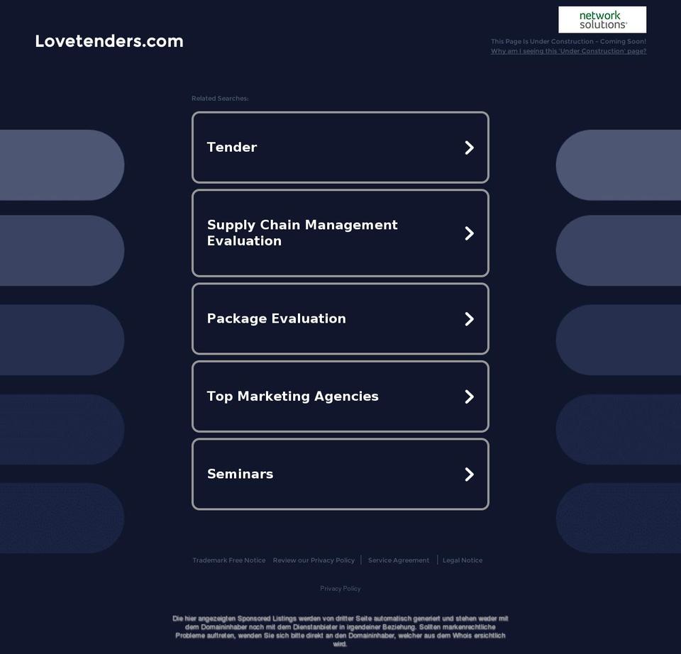 lovetenders.com — Shopify storefront screenshot