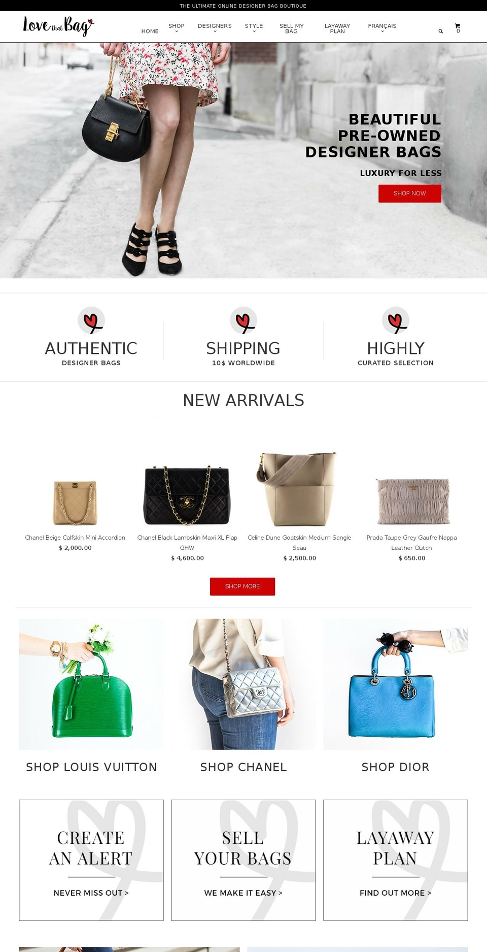 lovethatbag.ca shopify website screenshot