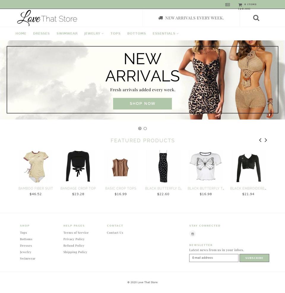 lovethatstore.com shopify website screenshot