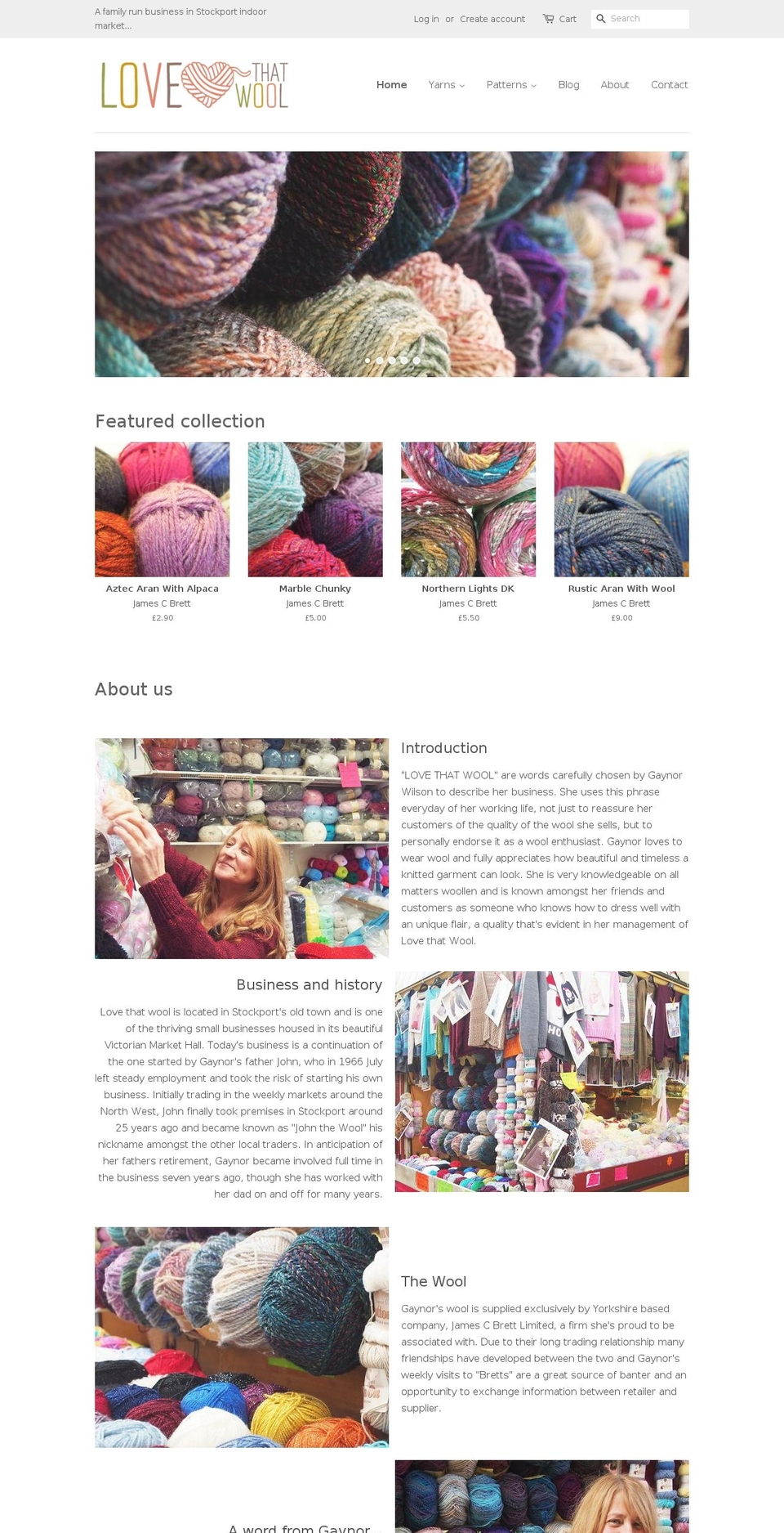 lovethatwool.co.uk shopify website screenshot