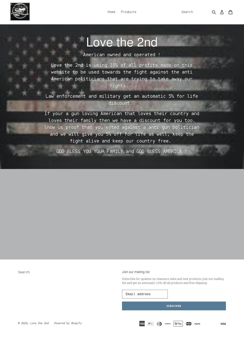 lovethe2nd.com — Shopify storefront screenshot