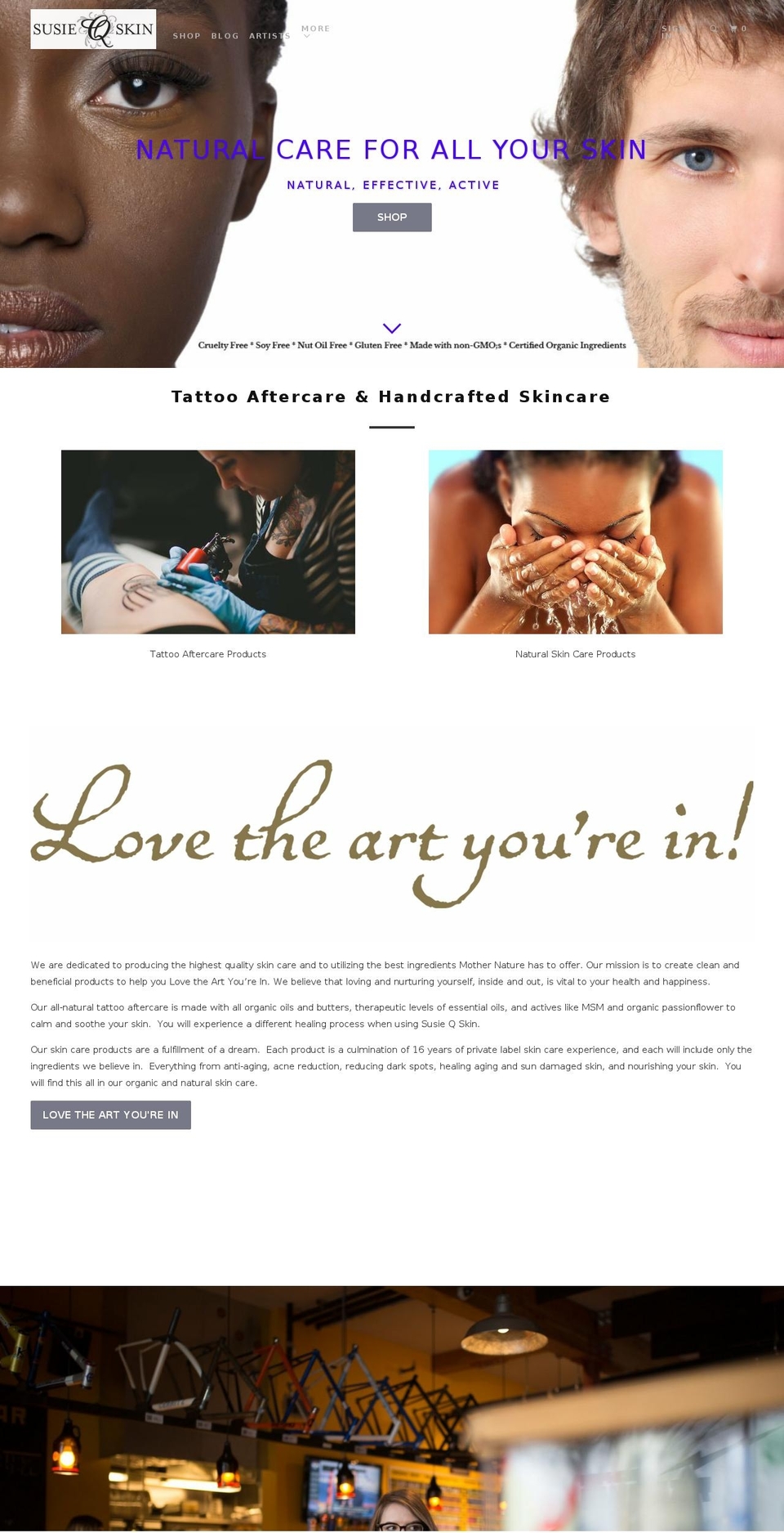 lovetheartyourein.com shopify website screenshot