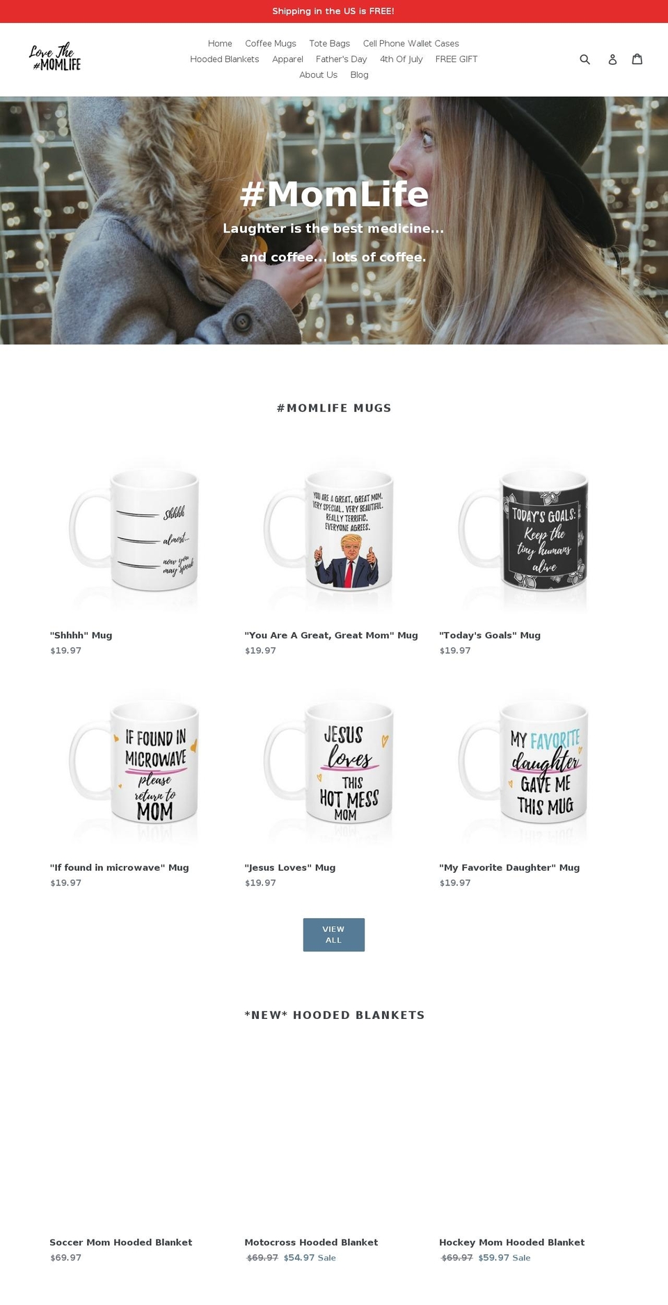 lovethemomlife.com — Shopify storefront screenshot