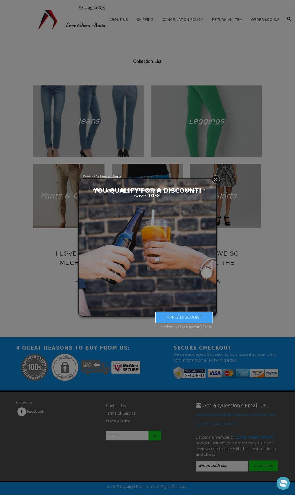 dsl-5-0-1 Shopify theme site example lovethempants.com