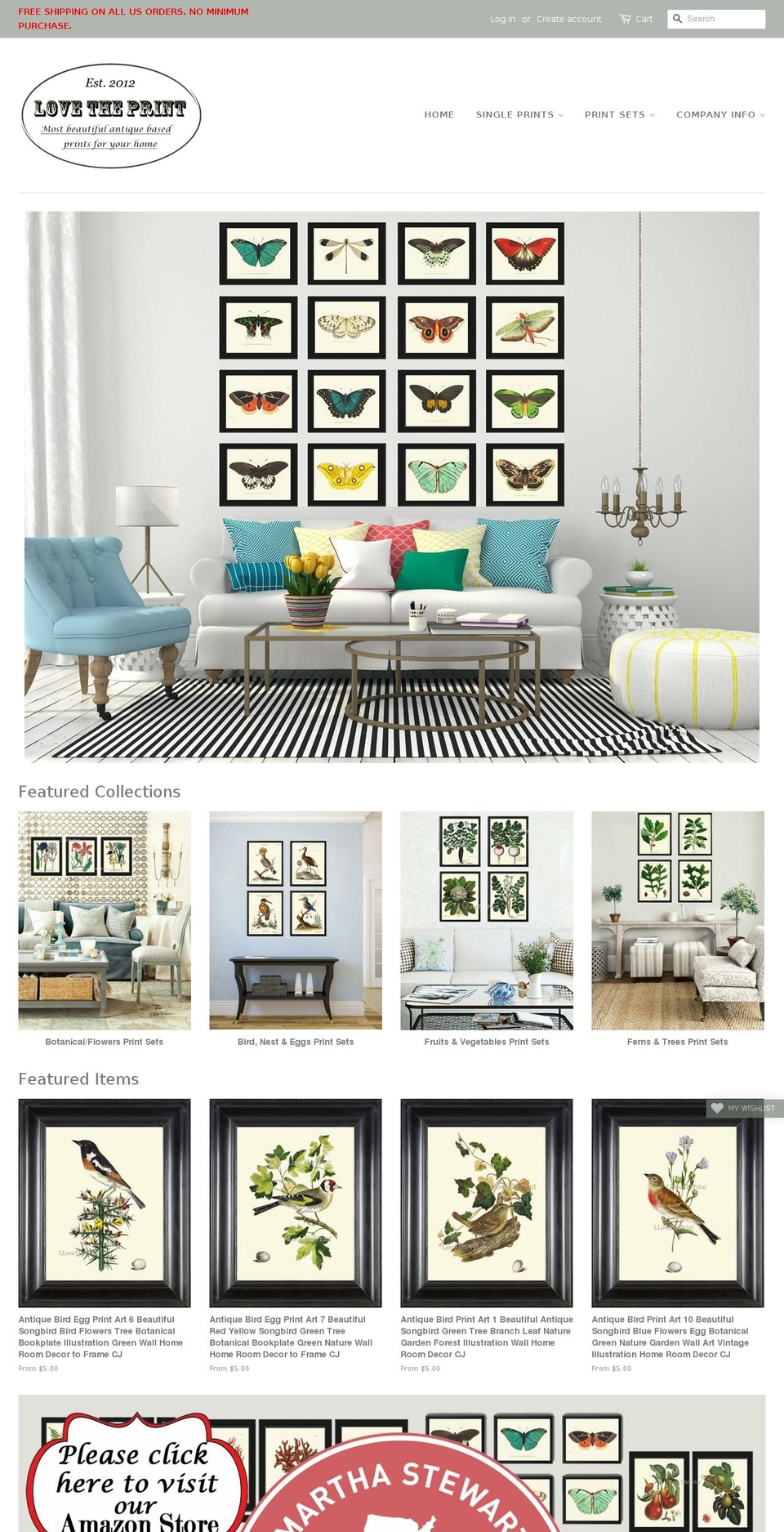 lovetheprintdesigns.com shopify website screenshot