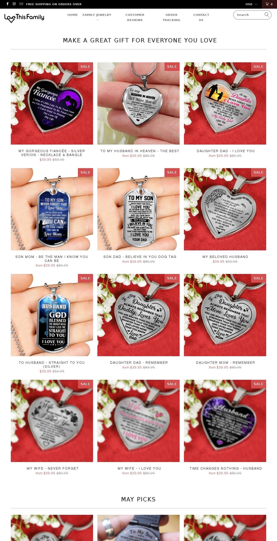 lovethisfamily.com — Shopify storefront screenshot