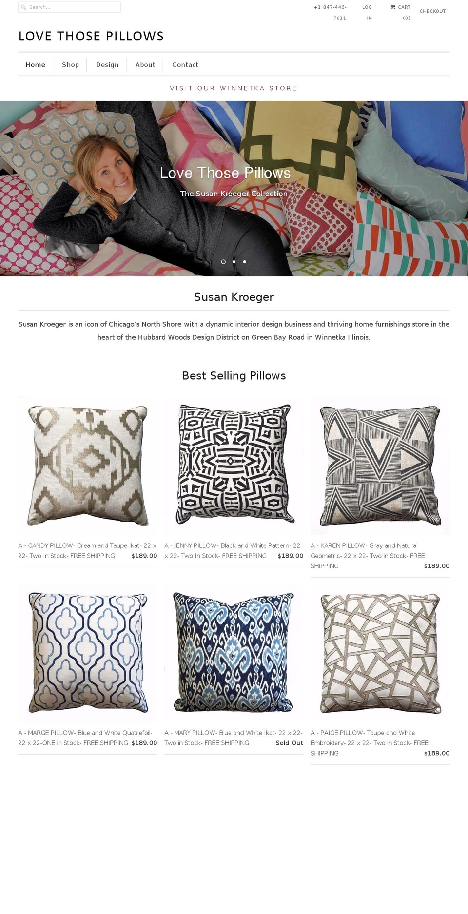 lovethosepillows.com — Shopify storefront screenshot