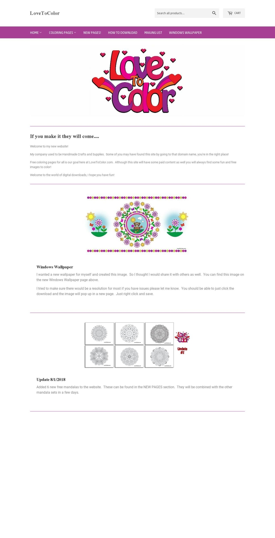 lovetocolor.com shopify website screenshot