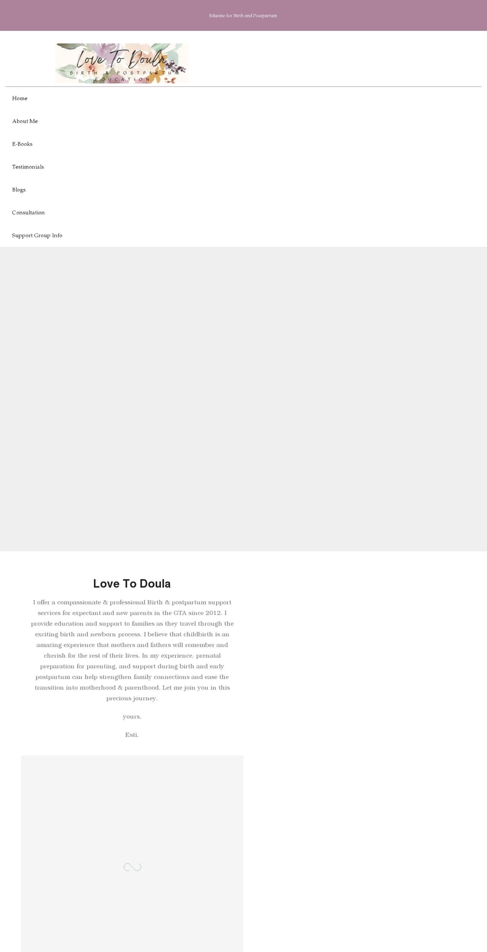 lovetodoula.com shopify website screenshot
